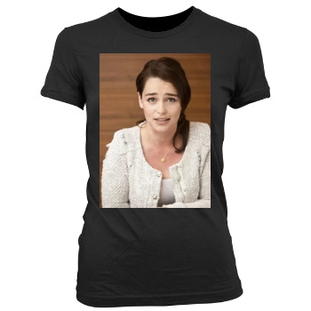 Emilia Clarke Women's Junior Cut Crewneck T-Shirt