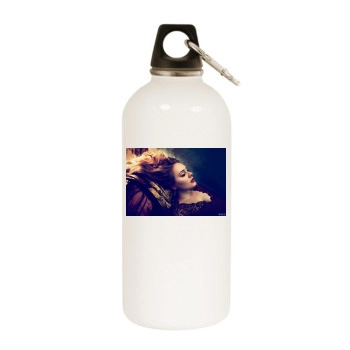 Adele White Water Bottle With Carabiner