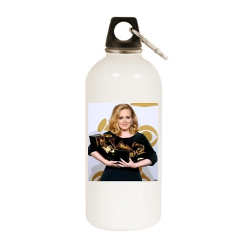 Adele White Water Bottle With Carabiner
