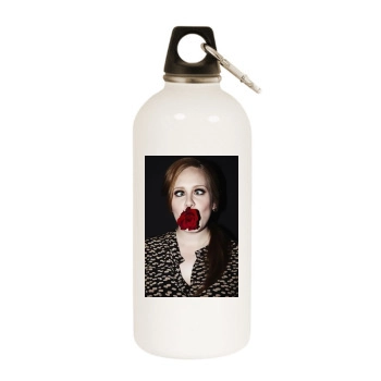 Adele White Water Bottle With Carabiner