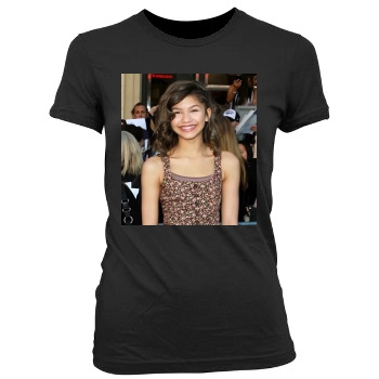 Zendaya Coleman Women's Junior Cut Crewneck T-Shirt