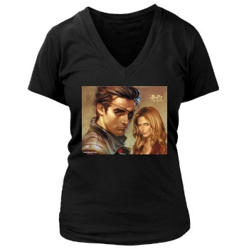 Buffy the Vampire Slayer Women's Deep V-Neck TShirt