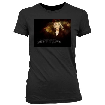 Buffy the Vampire Slayer Women's Junior Cut Crewneck T-Shirt