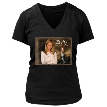 Buffy the Vampire Slayer Women's Deep V-Neck TShirt