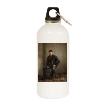 Jensen Ackles White Water Bottle With Carabiner