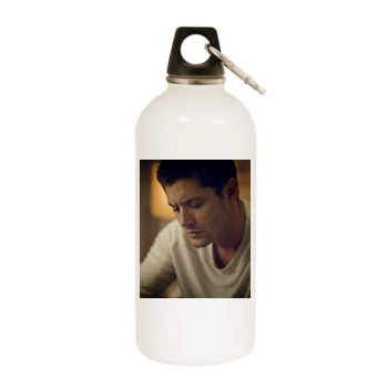 Jensen Ackles White Water Bottle With Carabiner