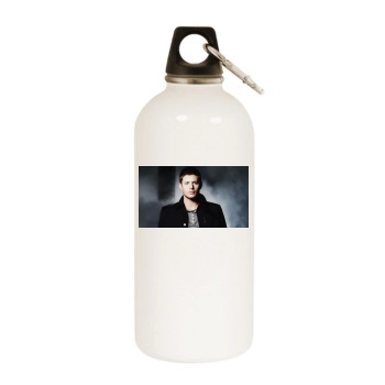 Jensen Ackles White Water Bottle With Carabiner