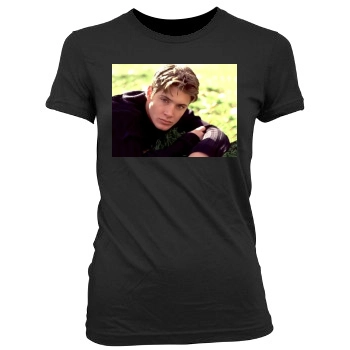 Jensen Ackles Women's Junior Cut Crewneck T-Shirt