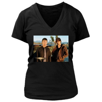 Jensen Ackles Women's Deep V-Neck TShirt