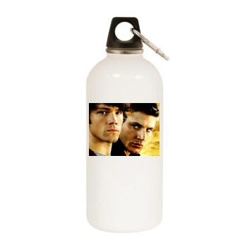 Jensen Ackles White Water Bottle With Carabiner