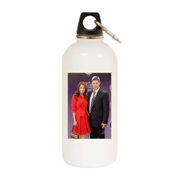 Jensen Ackles White Water Bottle With Carabiner