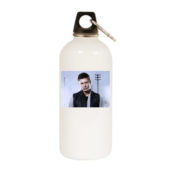 Jensen Ackles White Water Bottle With Carabiner