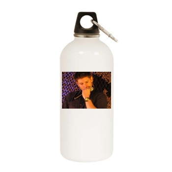 Jensen Ackles White Water Bottle With Carabiner