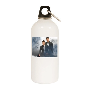 Jensen Ackles White Water Bottle With Carabiner