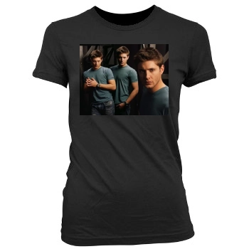 Jensen Ackles Women's Junior Cut Crewneck T-Shirt