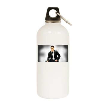 Jensen Ackles White Water Bottle With Carabiner