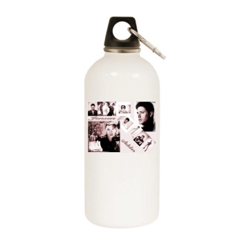 Jensen Ackles White Water Bottle With Carabiner