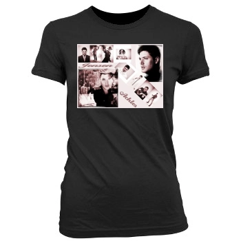 Jensen Ackles Women's Junior Cut Crewneck T-Shirt