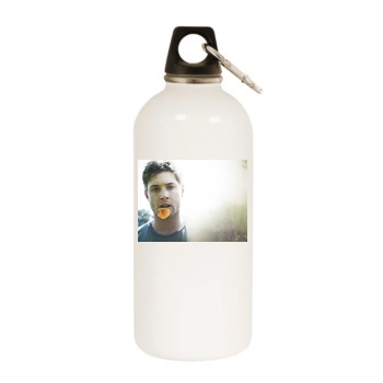 Jensen Ackles White Water Bottle With Carabiner