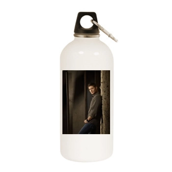 Jensen Ackles White Water Bottle With Carabiner