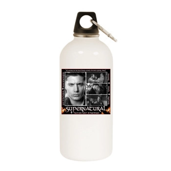 Jensen Ackles White Water Bottle With Carabiner