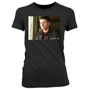 Jensen Ackles Women's Junior Cut Crewneck T-Shirt