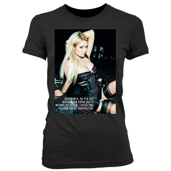 Paris Hilton Women's Junior Cut Crewneck T-Shirt