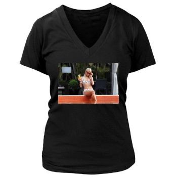 Paris Hilton Women's Deep V-Neck TShirt