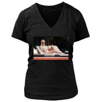 Paris Hilton Women's Deep V-Neck TShirt