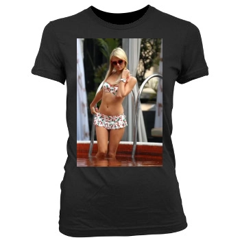 Paris Hilton Women's Junior Cut Crewneck T-Shirt