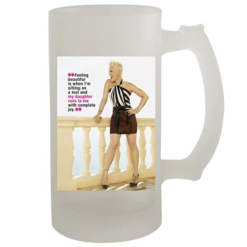 Pink 16oz Frosted Beer Stein