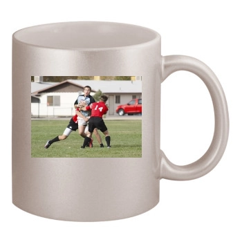 Rugby 11oz Metallic Silver Mug