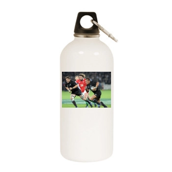 Rugby White Water Bottle With Carabiner