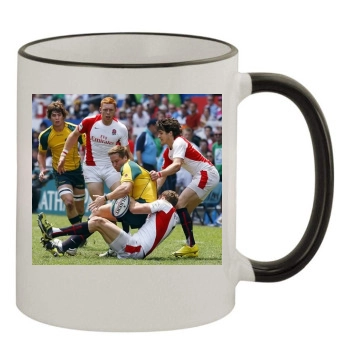 Rugby 11oz Colored Rim & Handle Mug