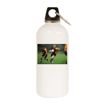 Rugby White Water Bottle With Carabiner