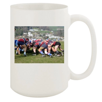 Rugby 15oz White Mug