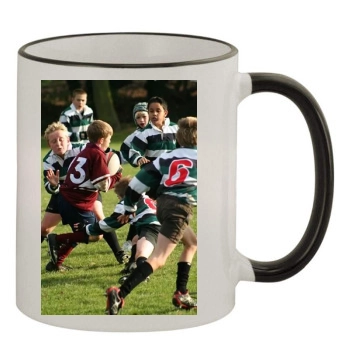 Rugby 11oz Colored Rim & Handle Mug