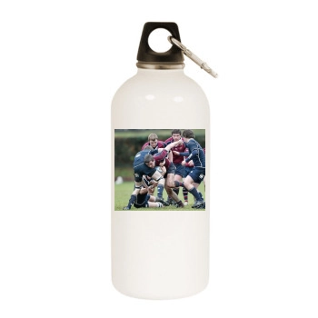 Rugby White Water Bottle With Carabiner