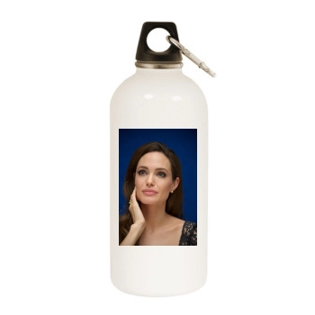 Angelina Jolie White Water Bottle With Carabiner