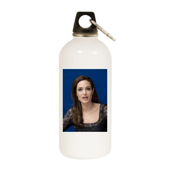 Angelina Jolie White Water Bottle With Carabiner