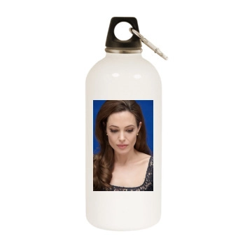 Angelina Jolie White Water Bottle With Carabiner