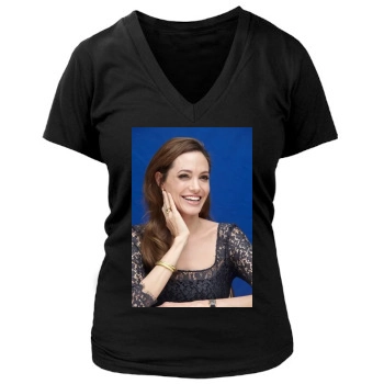 Angelina Jolie Women's Deep V-Neck TShirt