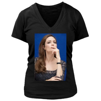 Angelina Jolie Women's Deep V-Neck TShirt