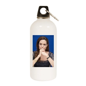 Angelina Jolie White Water Bottle With Carabiner