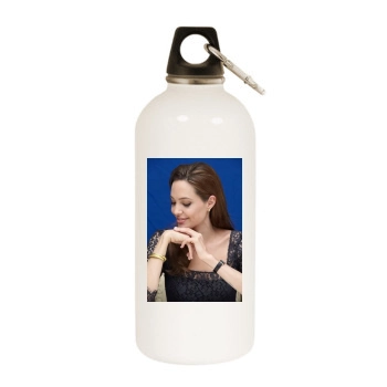 Angelina Jolie White Water Bottle With Carabiner