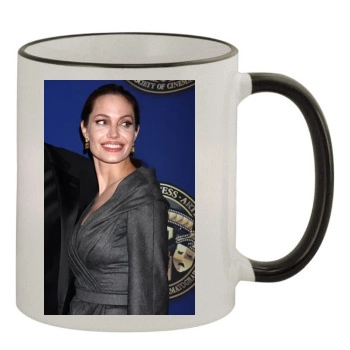 Angelina Jolie 11oz Colored Rim & Handle Mug