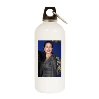 Angelina Jolie White Water Bottle With Carabiner