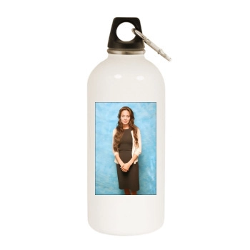 Angelina Jolie White Water Bottle With Carabiner