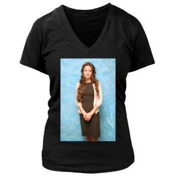 Angelina Jolie Women's Deep V-Neck TShirt