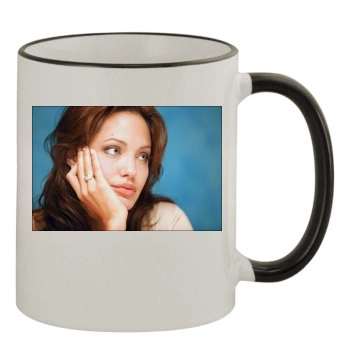 Angelina Jolie 11oz Colored Rim & Handle Mug